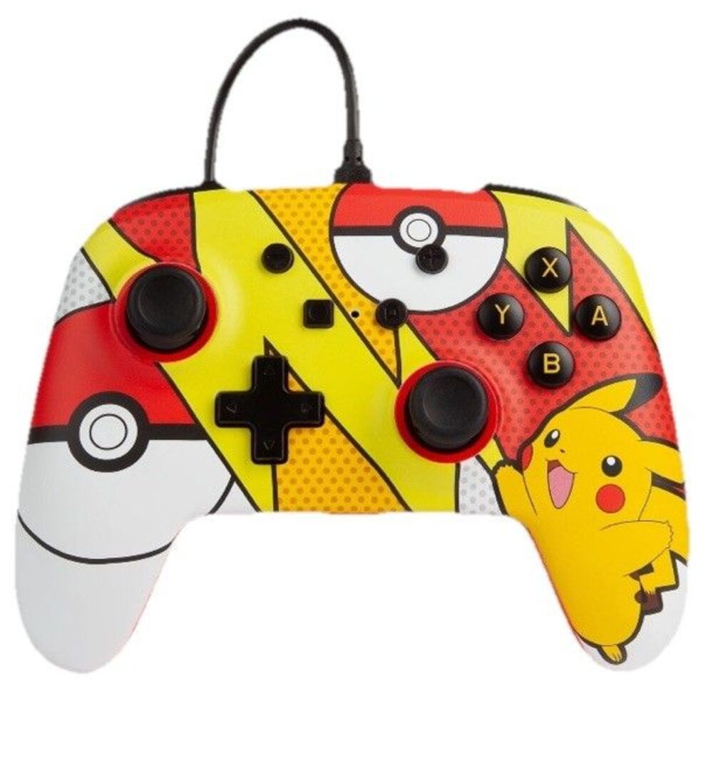 Nintendo Switch Pokemon Pikachu PowerA Enhanced Wired Controller Red Yellow NWT